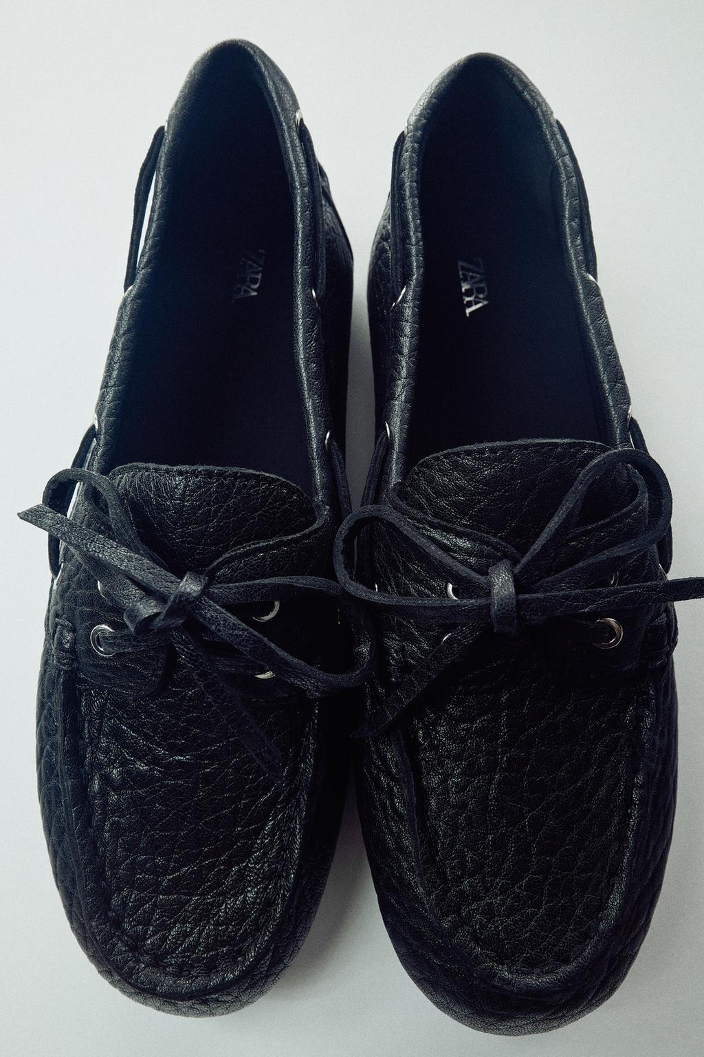 LEATHER DECK LOAFERS