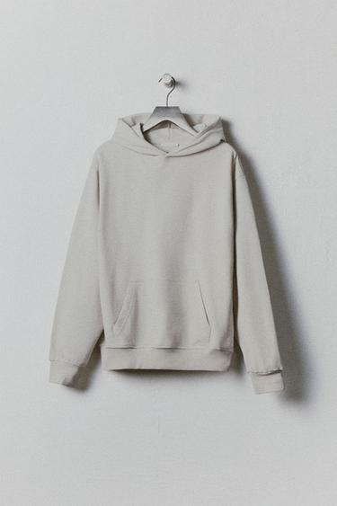 SUDADERA CAPUCHA BÁSICA - Beige claro de Zara