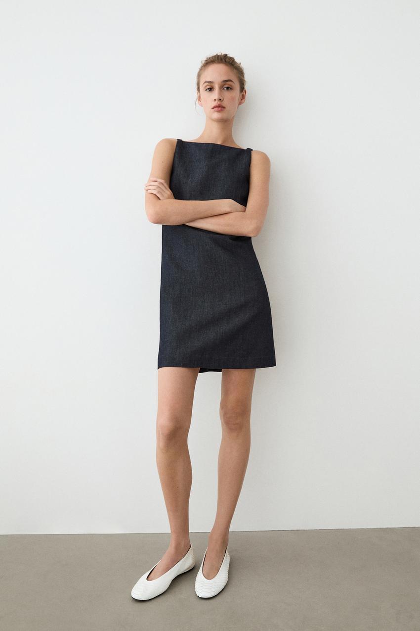 Denim mini dress - Blue | ZARA United States Denim mini dress - Blue | ZARA United States