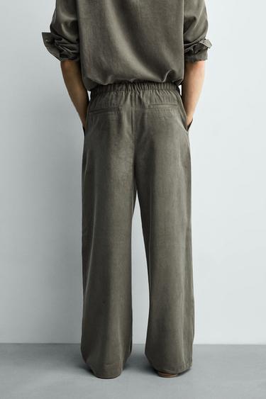 PANTALON FLUIDE COUPE DÉCONTRACTÉE - Kaki foncé de Zara - Image 2