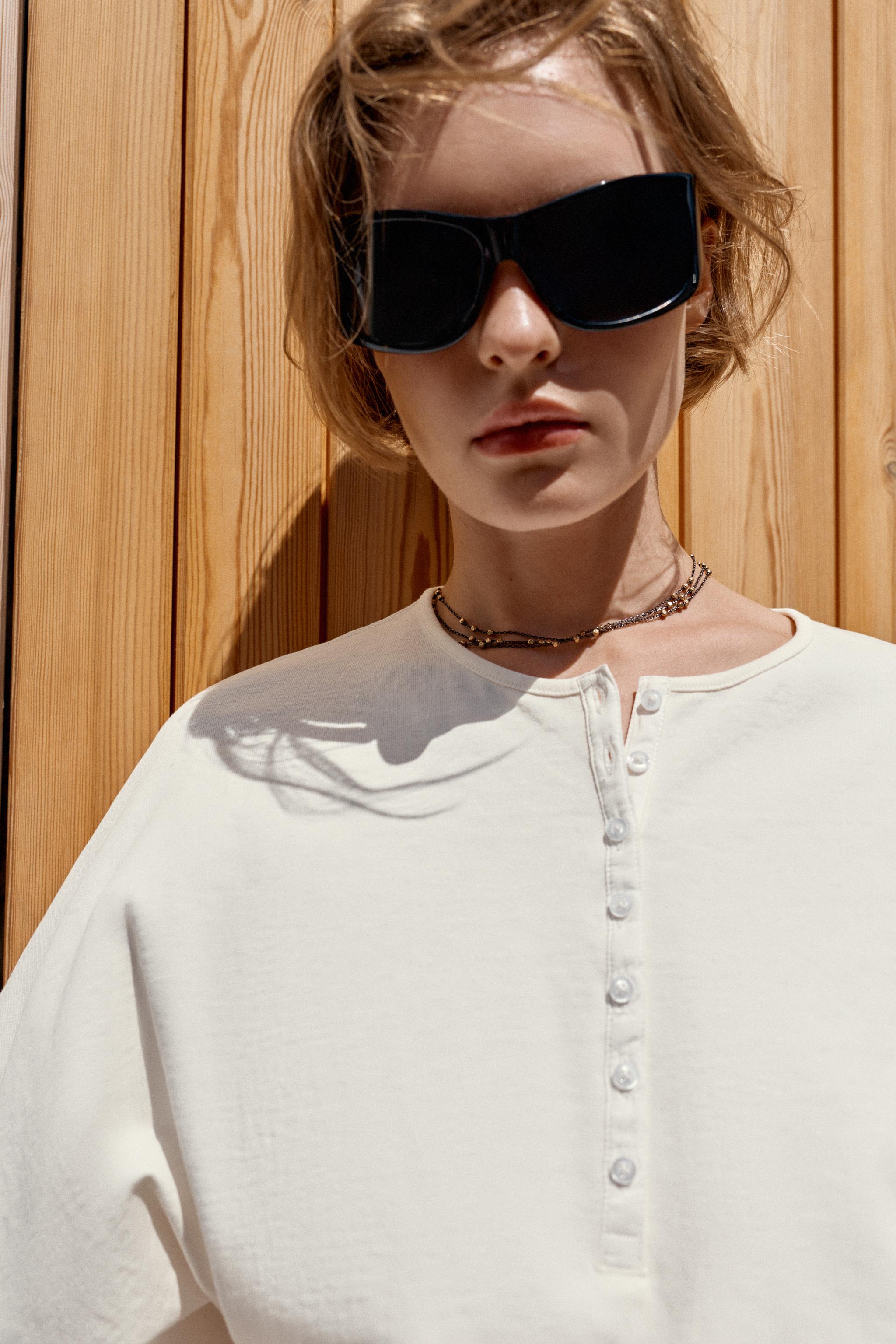 Zara DÜĞMELİ YAKA T-SHIRT görsel 3