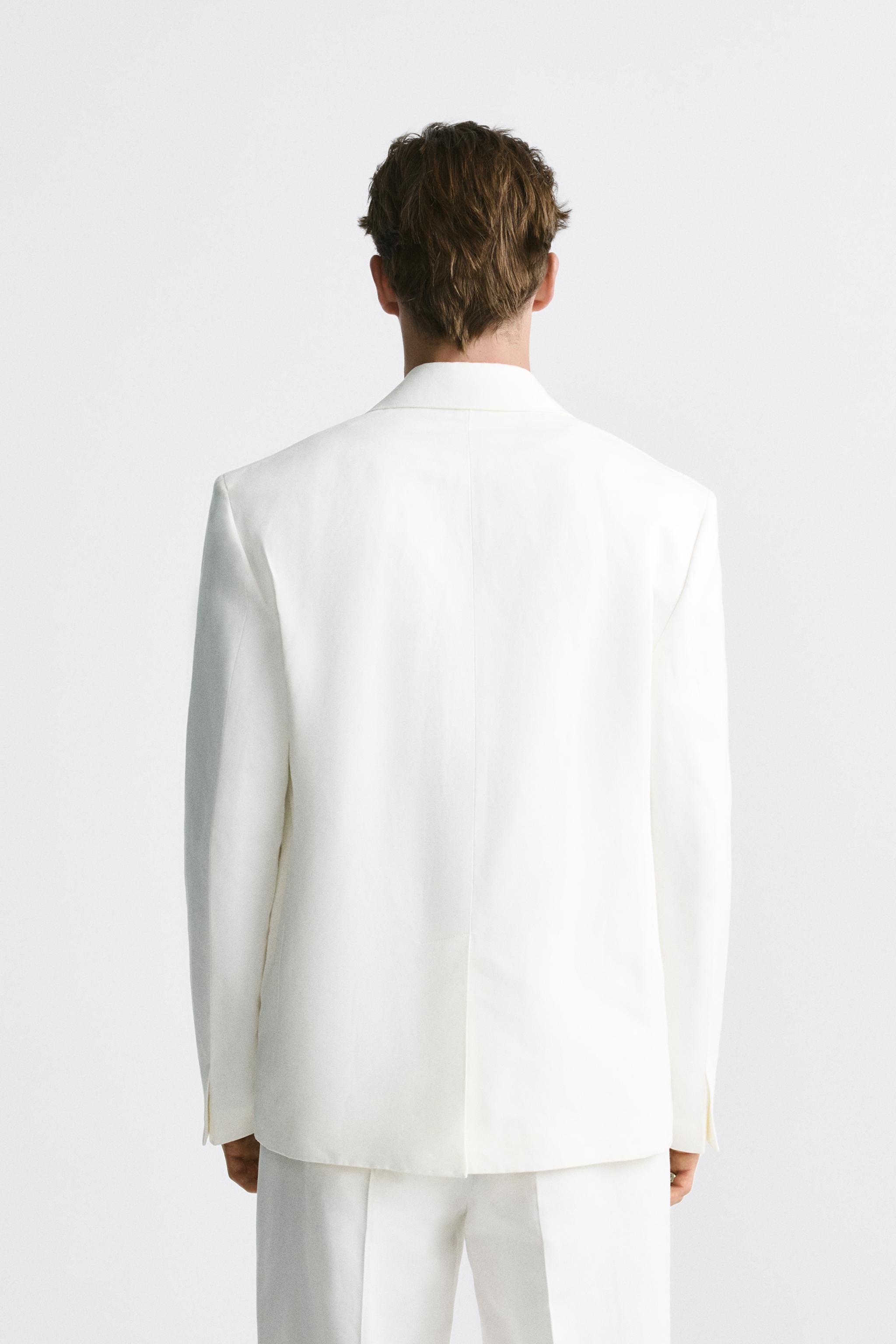 Zara white best sale suit jacket