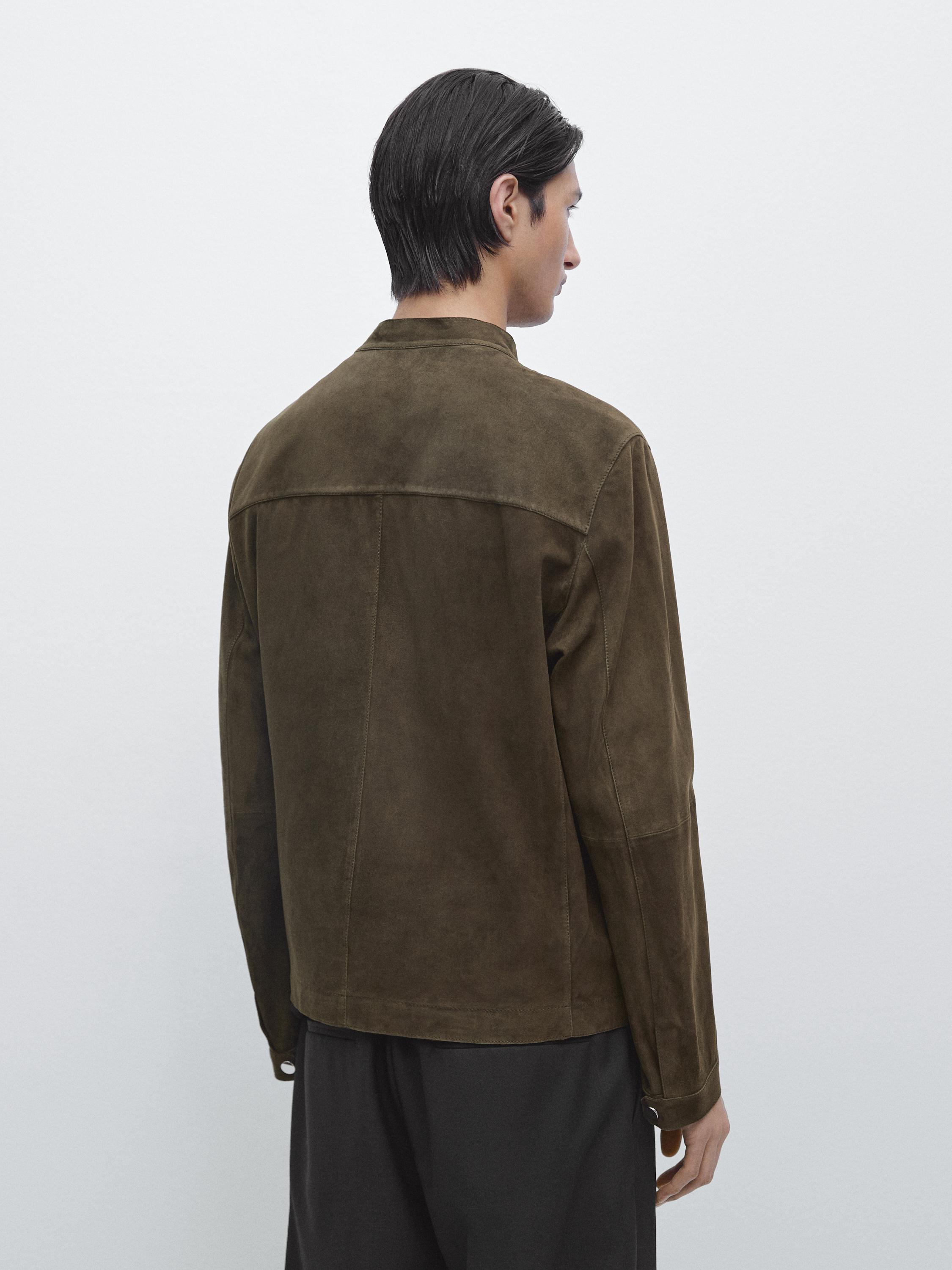 Veste en cuir finition daim