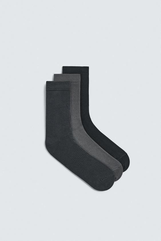 3-PACK RIBBED SOCKS