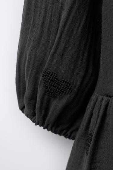 ROBE BRODÉE CŒURS - Gris moyen de Zara - Image 2