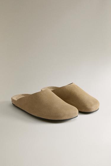 SABOT MINIMALISTE EN CUIR - Gris taupe de Zara - Image 1
