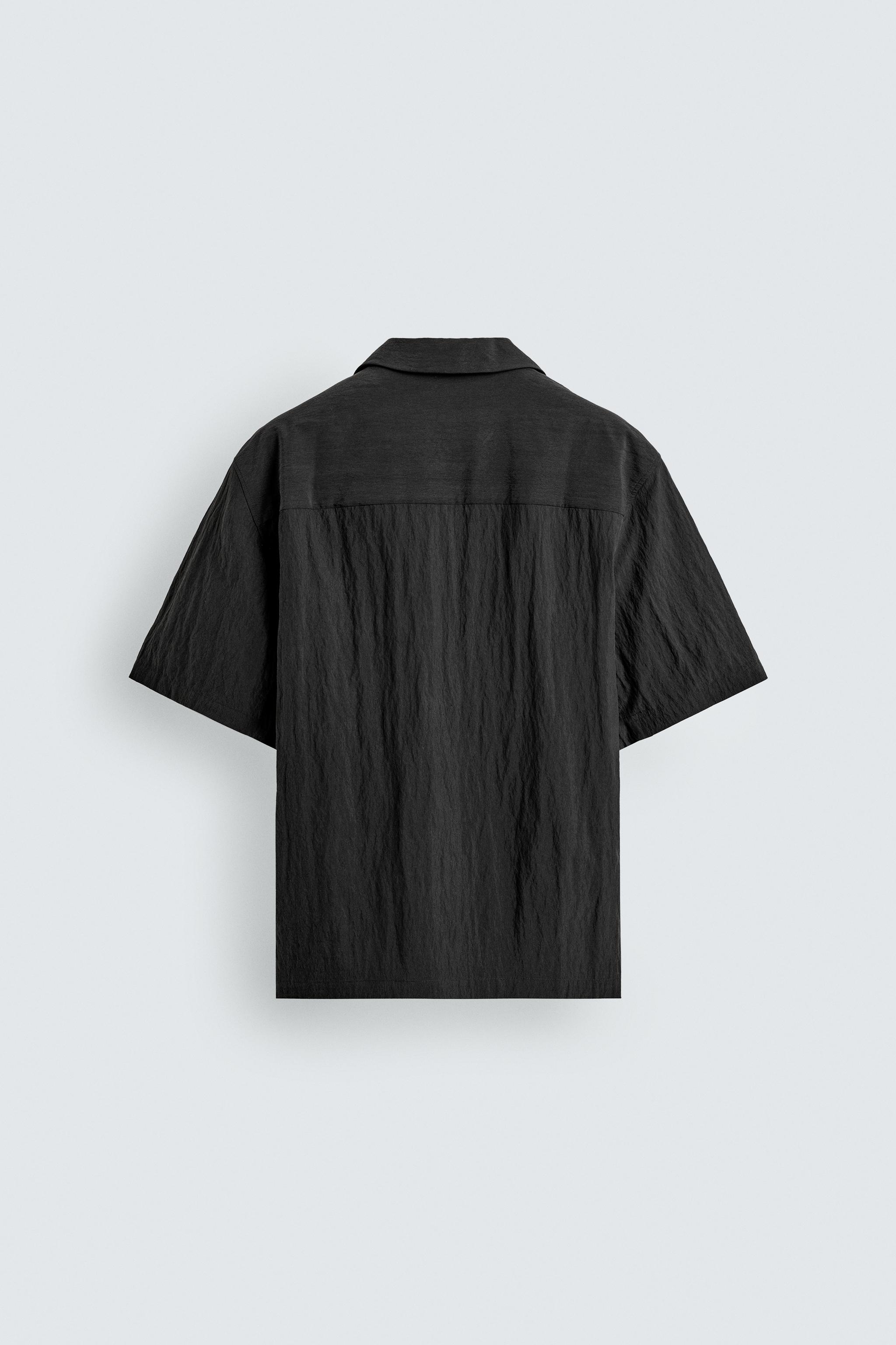 テクスチャーリラックスフィットシャツ - ブラック | ZARA Japan / 日本
