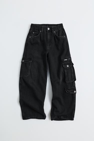 MULTI-CARGO JEANS - Black by Zara