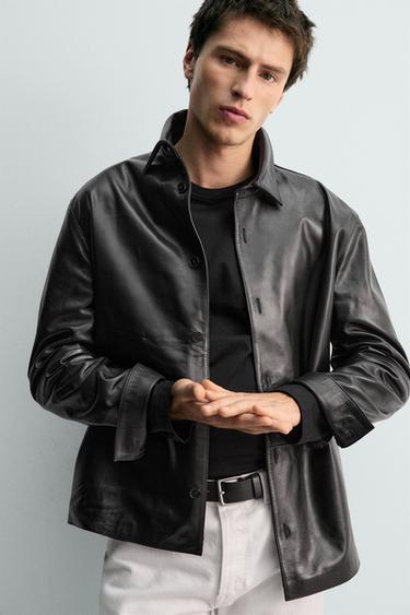 NAPPA LEATHER OVERSHIRT - Black by Zara - Image 5