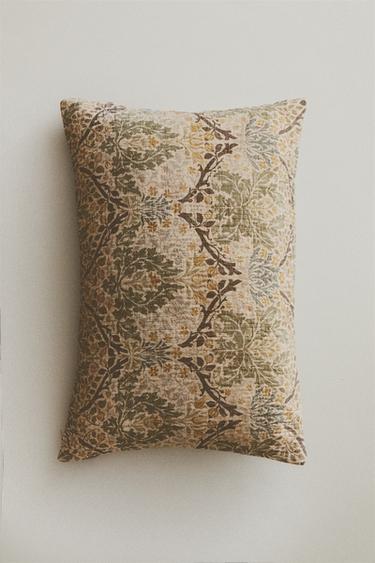 MORRIS & CO. FLORAL CUSHION COVER - Green by Zara