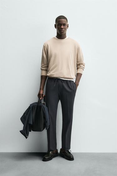 COMFORT FIT JOGGER WAIST TROUSERS - Blue grey by Zara