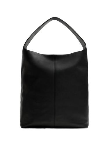 SAC SHOPPER EN CUIR - Noir de Zara