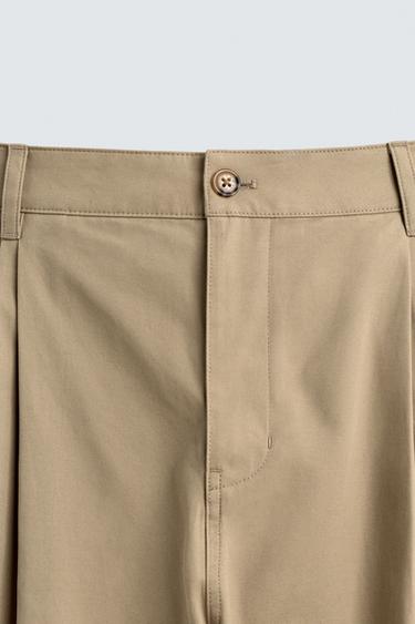 PANTALON CHINO COUPE LARGE - Marron clair de Zara - Image 7