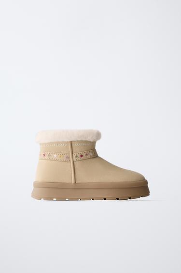 بوت مطرز - بني الخاص بـ Zara