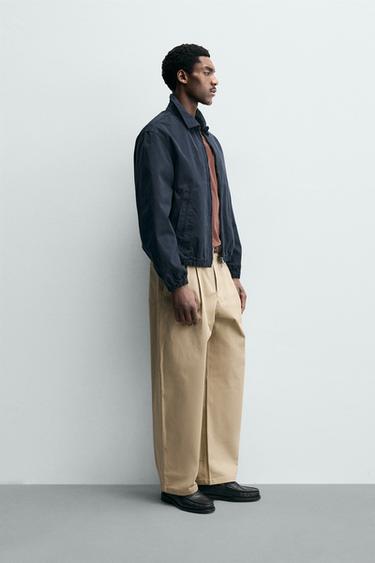 BLOUSAON REGULAR FIT EN COTON LAVÉ - Bleu marine de Zara - Image 3