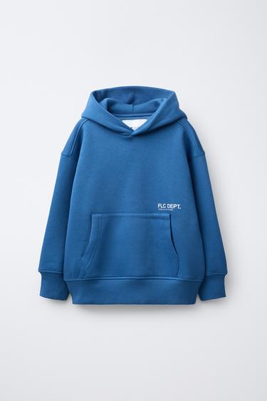 BASIC SLOGAN HOODIE - Blue by Zara - Image 0