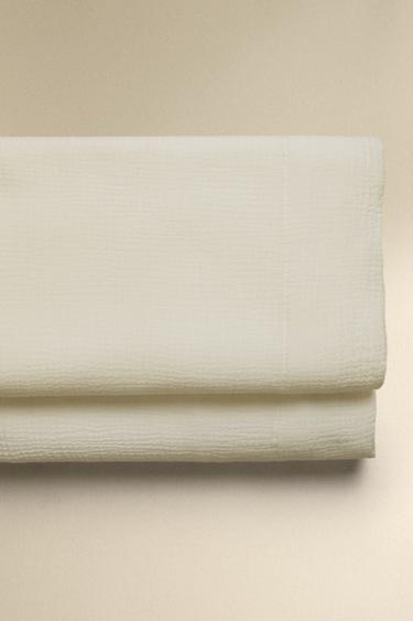 MUSLIN FLAT SHEET - Ecru by Zara
