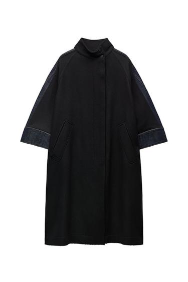 ZW COLLECTION CONTRAST MANTECO WOOL CAPE