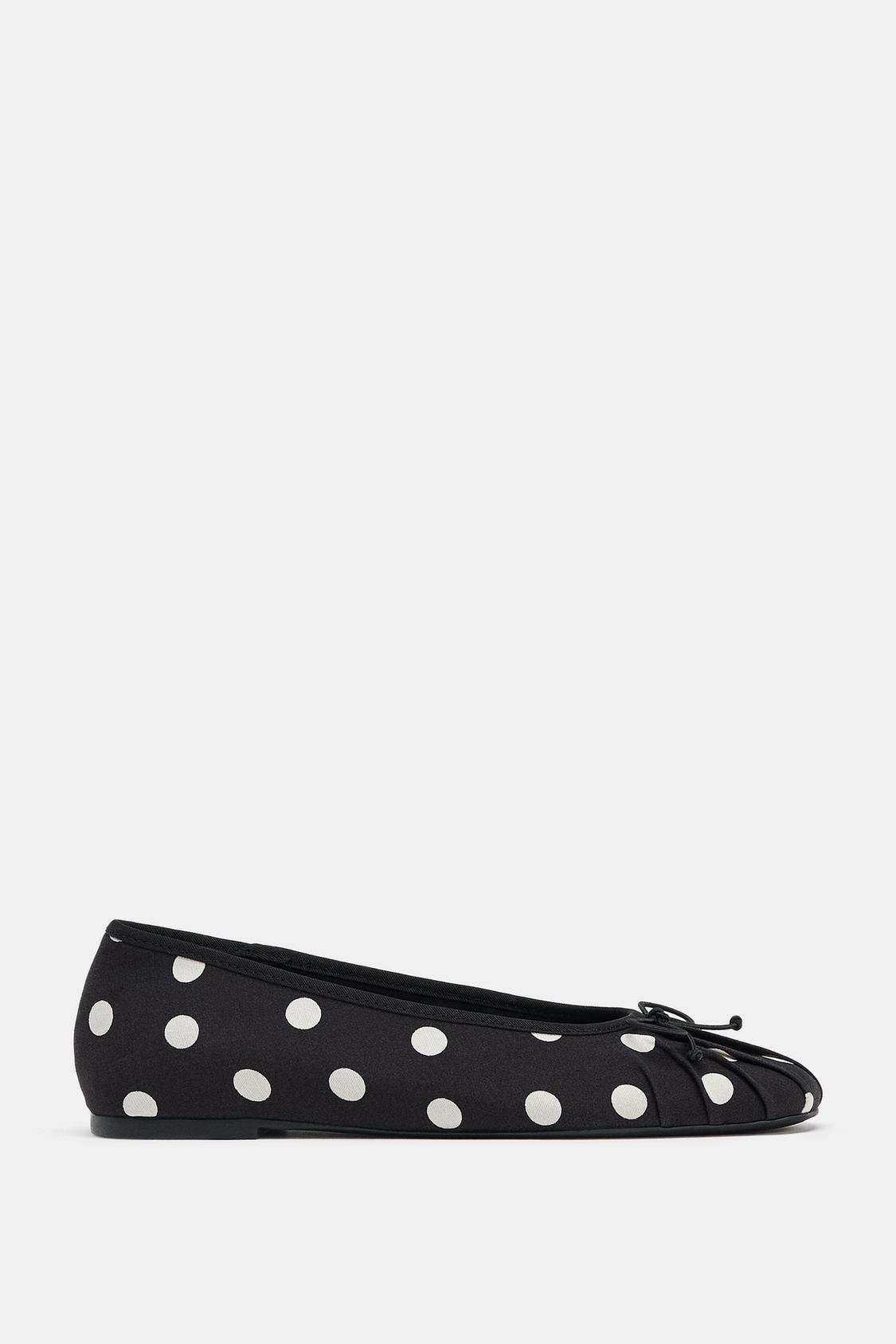 Zara POLKA DOT BALLET FLATS WITH BOW