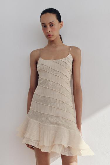 BEADED CAMISOLE DRESS - Light pink by Zara