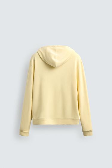 SWEAT LYOCELL - COTON ZIPPÉ À CAPUCHE - Jaune clair de Zara - Image 7