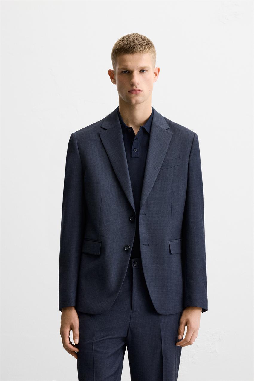 チェック スーツブレザー - ブルー | ZARA Japan / 日本
