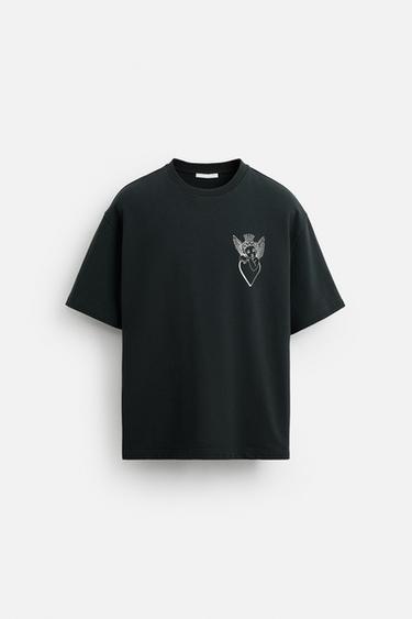 HEART COMBINED PRINT SWEATSHIRT - Anthracite grey by Zara