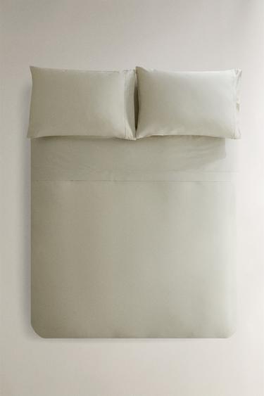 SATEEN DUVET COVER (300 THREAD COUNT) - Light green by Zara