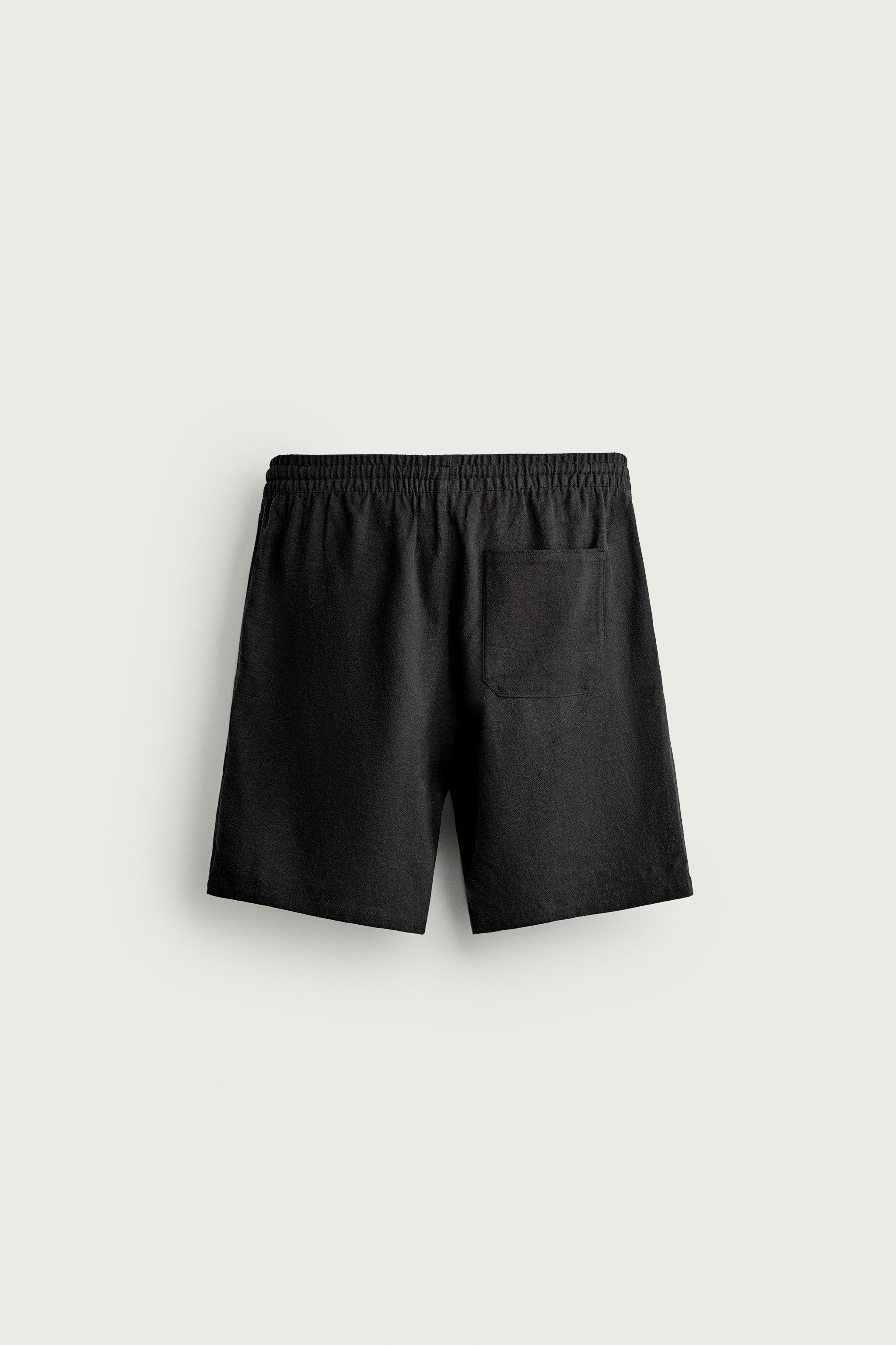 VISCOSE LINEN BLEND RELAXED FIT SHORTS