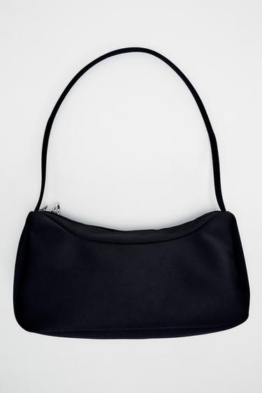 SAC PORTÉ ÉPAULE SATINÉ - Noir de Zara