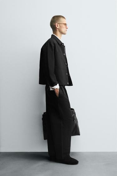 SURCHEMISE COUPE DÉCONTRACTÉE À POCHES - Noir de Zara - Image 3