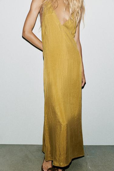 FLOWING MIDI DRESS - Mustard by Zara - Image 2