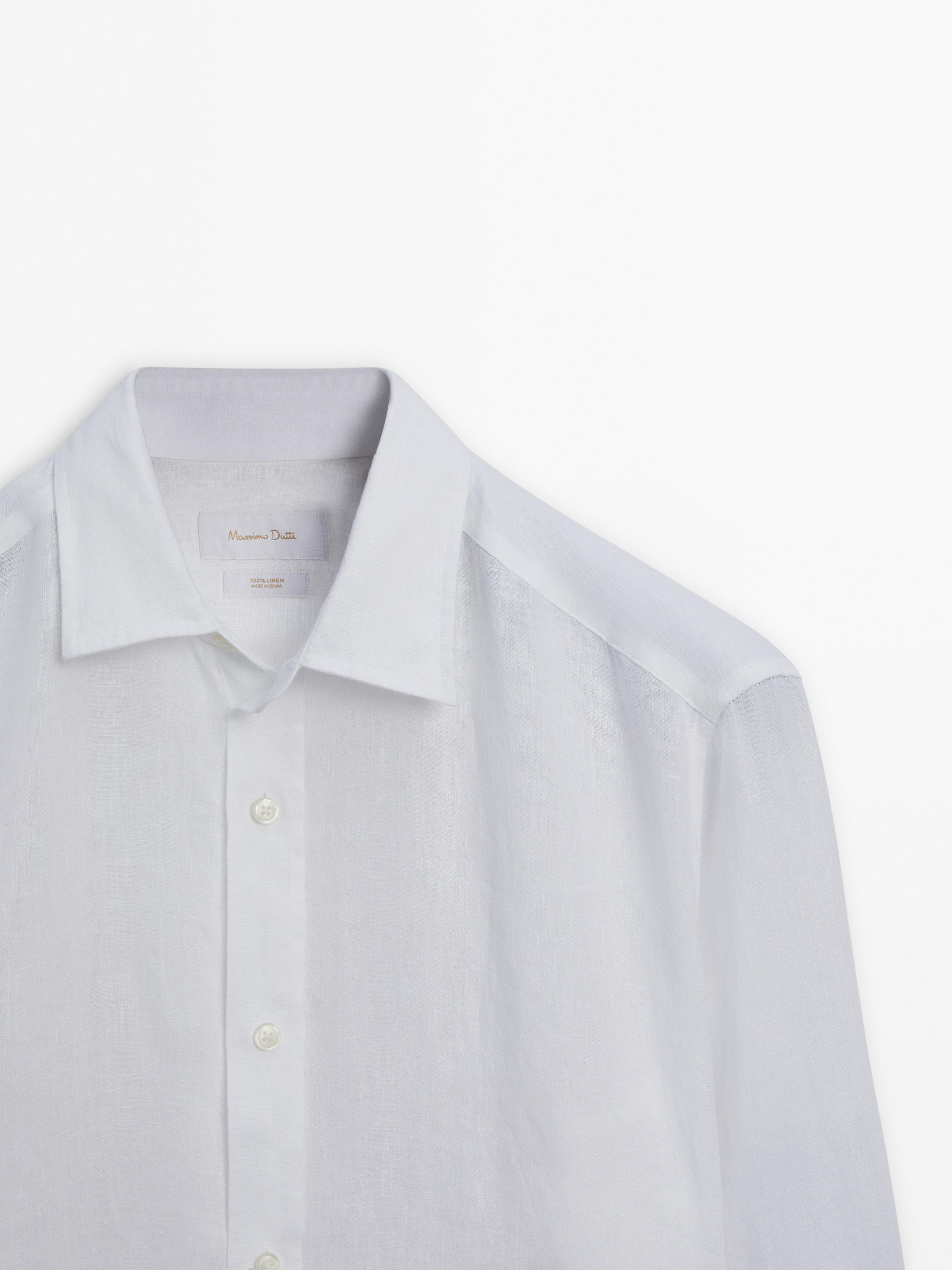 Regular fit 100% linen shirt