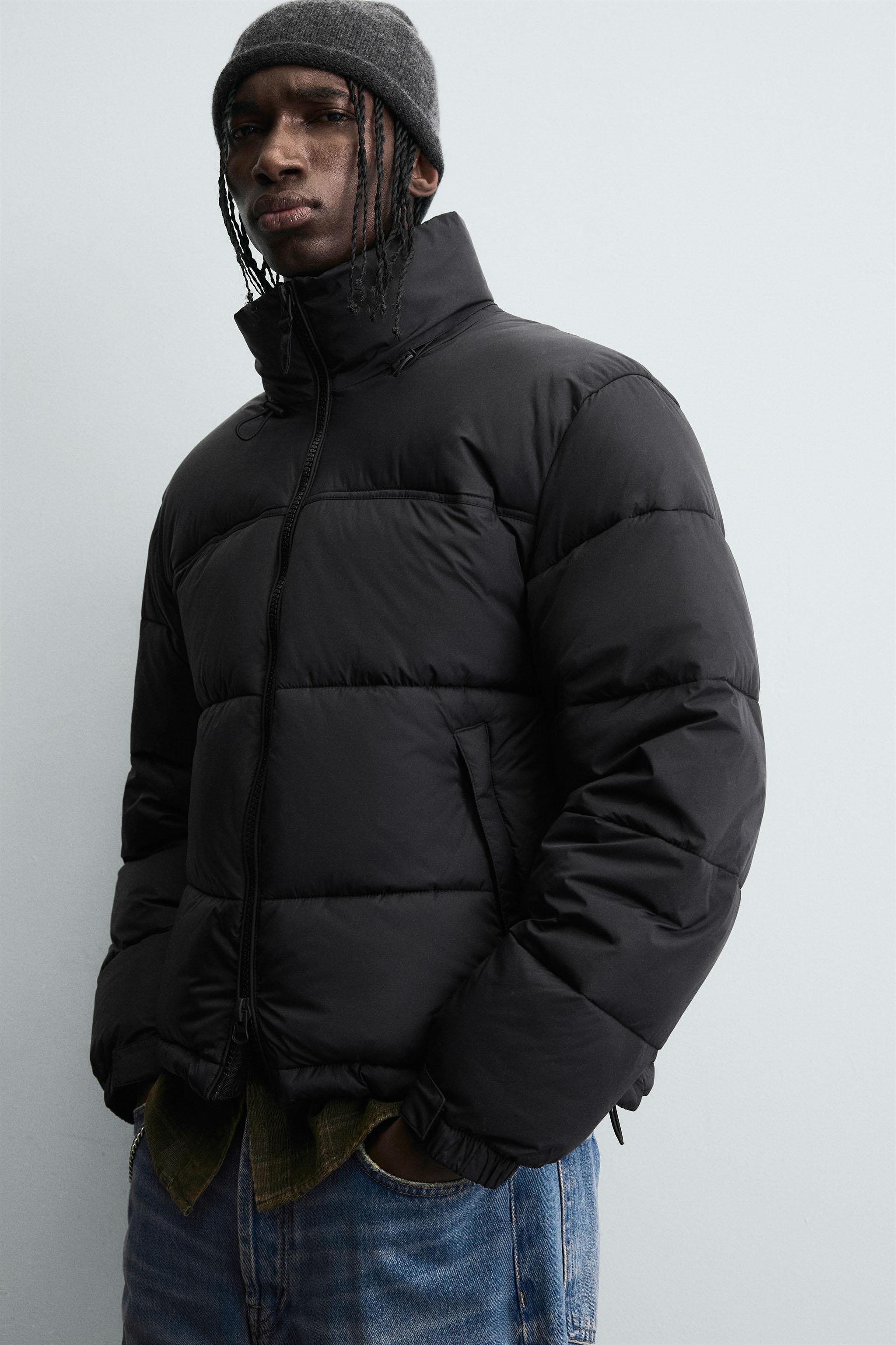 ダウンジャケット   Relaxed Fit Down Puffer Jacket RELAXED FIT PUFFER JACKET - Black | ZARA Canada