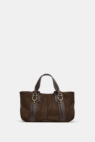 BOLSA MINI TOTE BAG COM ANÉIS - Marrom da Zara