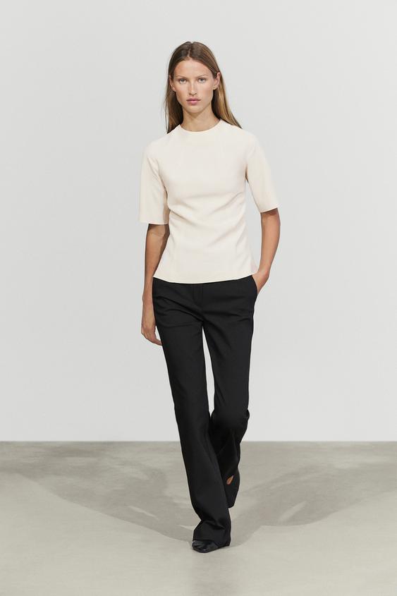 Zara Technical flare fit pants - Black - Image 0
