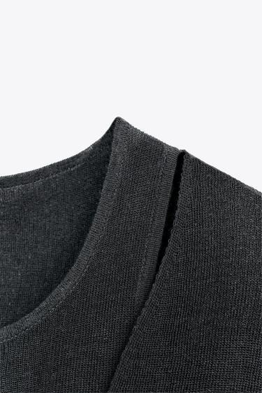 TOP EN MAILLE MULTIPOSITION - Bleu marine de Zara - Image 3