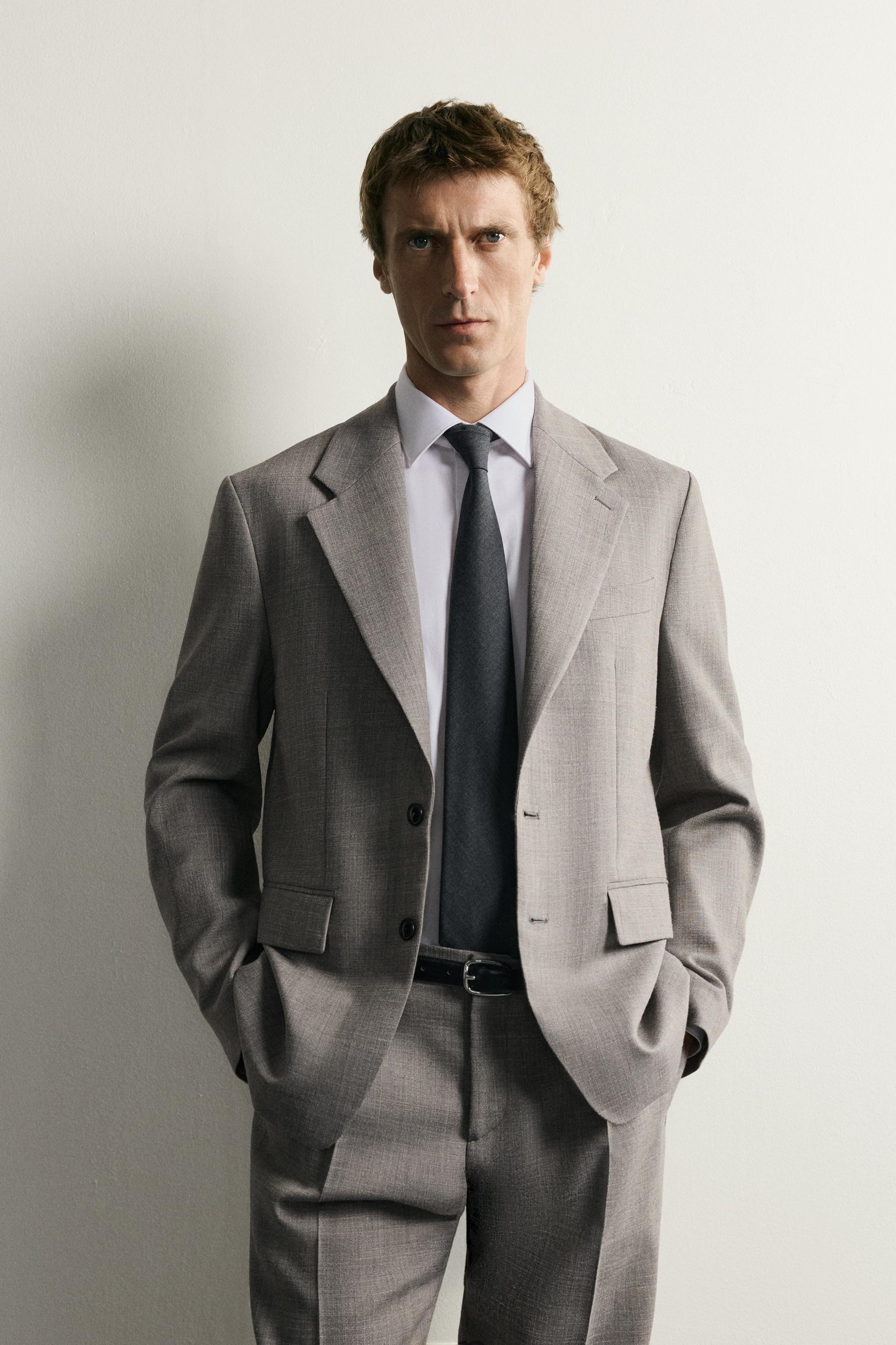 REGULAR FIT WOOL SUIT BLAZER