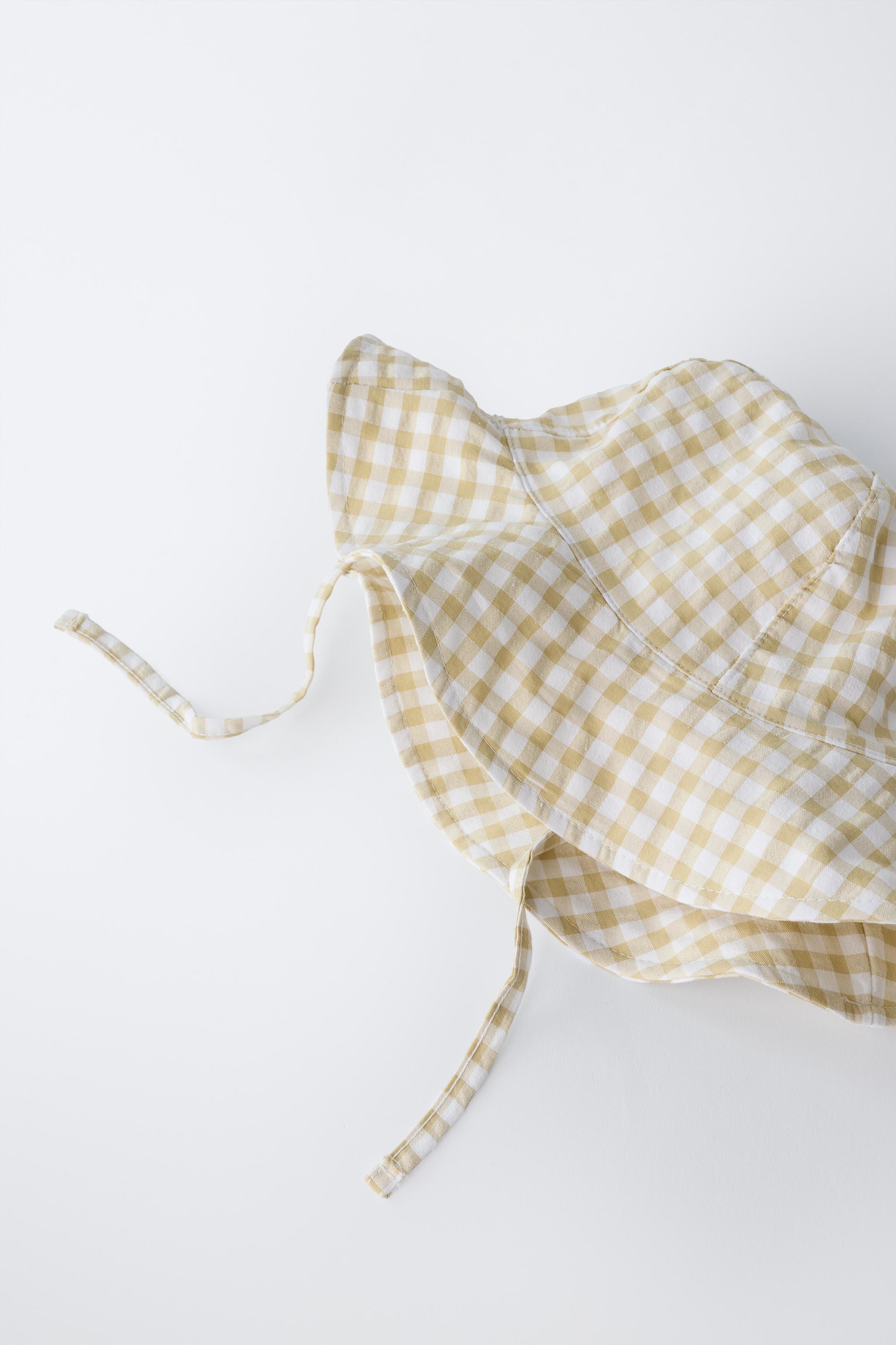 GINGHAM BUCKET HAT - White / Red | ZARA United States display picture 3