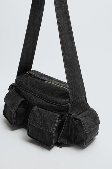 MULTI-POCKET DENIM CROSSBODY BAG - Black by Zara - Image 2