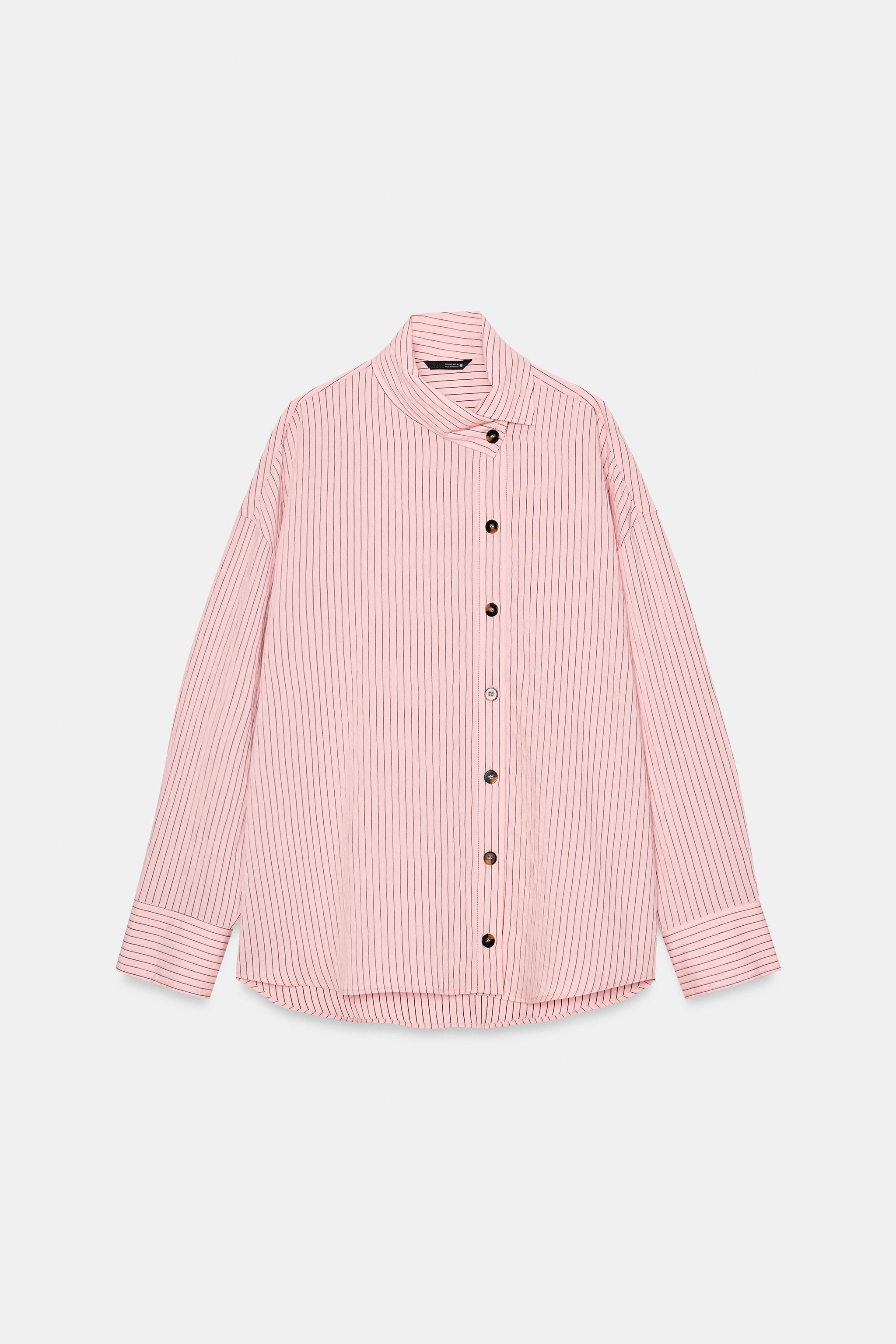 STRIPED HIGH NECK SHIRT