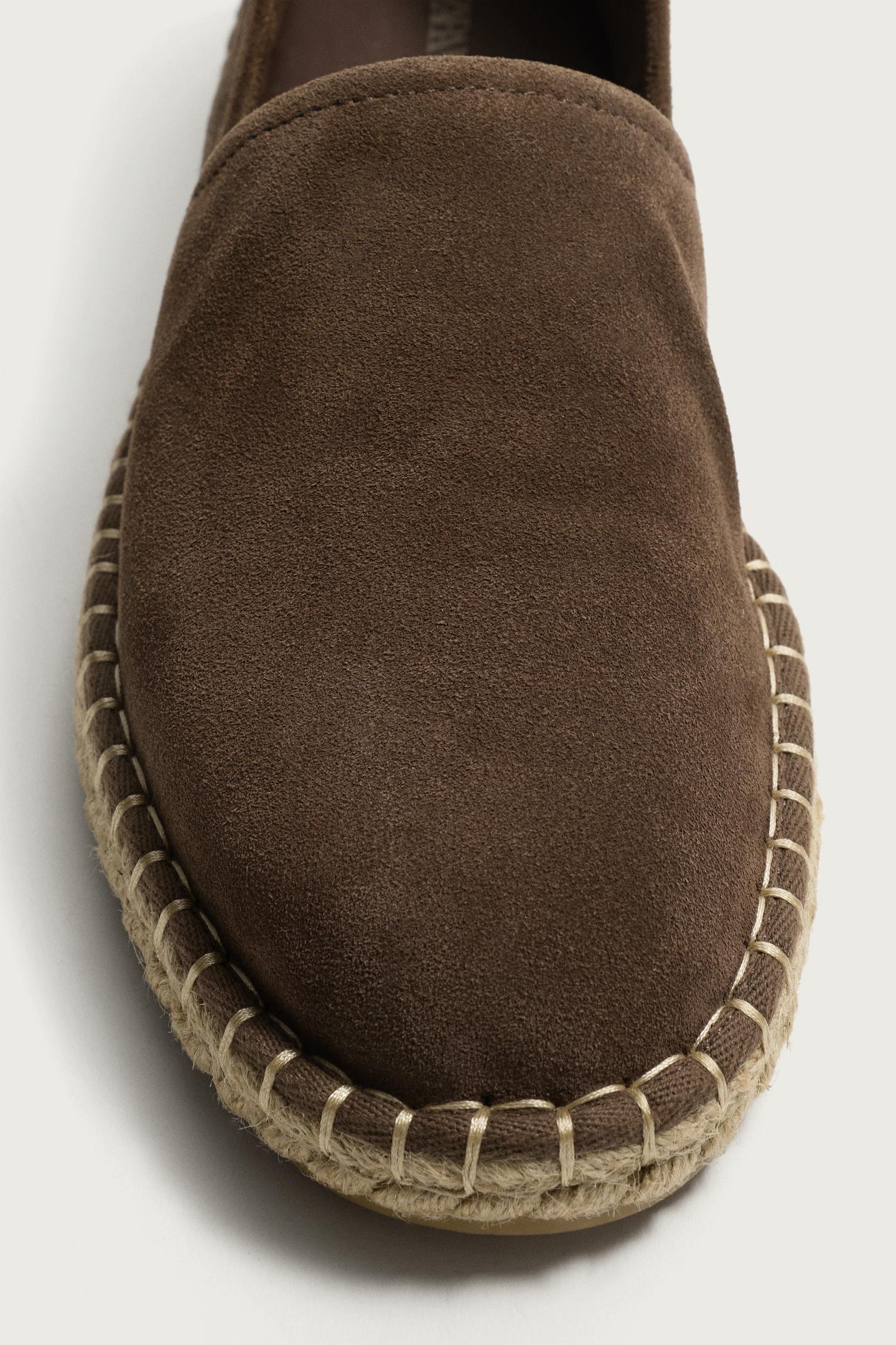 Мужские сандалии Zara Combination Leather Espadrilles, цвет: Шоколадный — фото 6