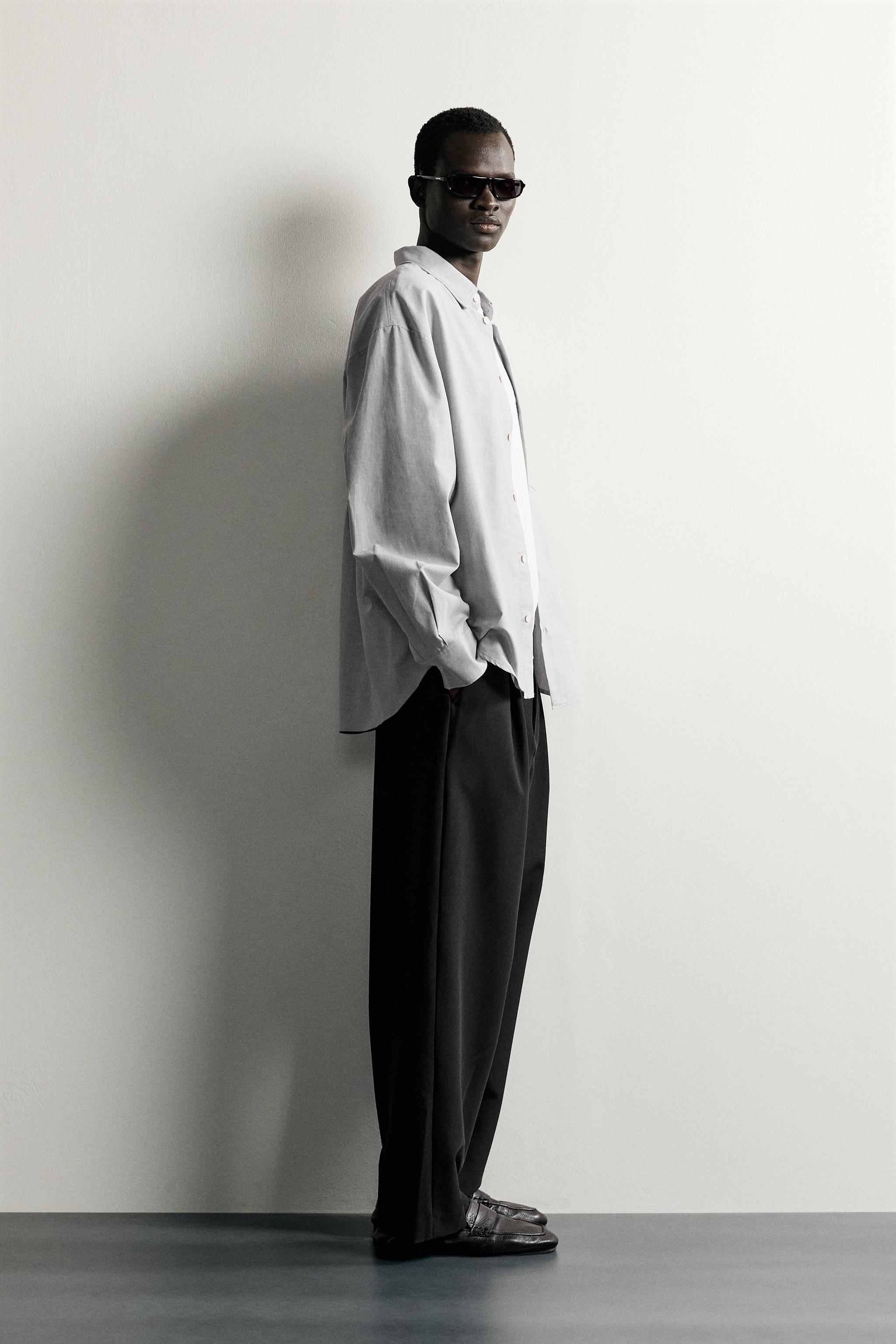 Zara CEPLİ OVERSIZE FIT GÖMLEK görsel 4