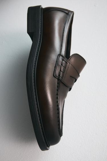 MOCASÍN PIEL ANTIFAZ - Marrón de Zara