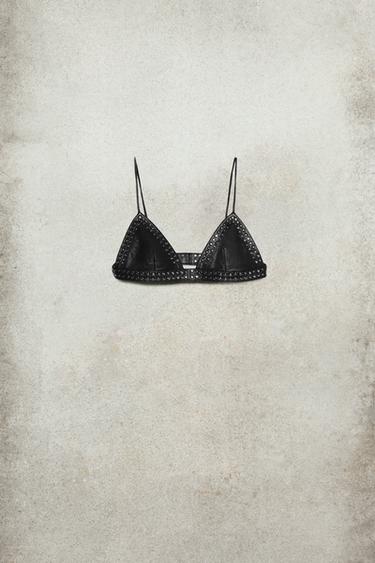 LEATHER STUDDED BRALETTE LUDOVIC DE SAINT SERNIN x ZARA - Black by Zara