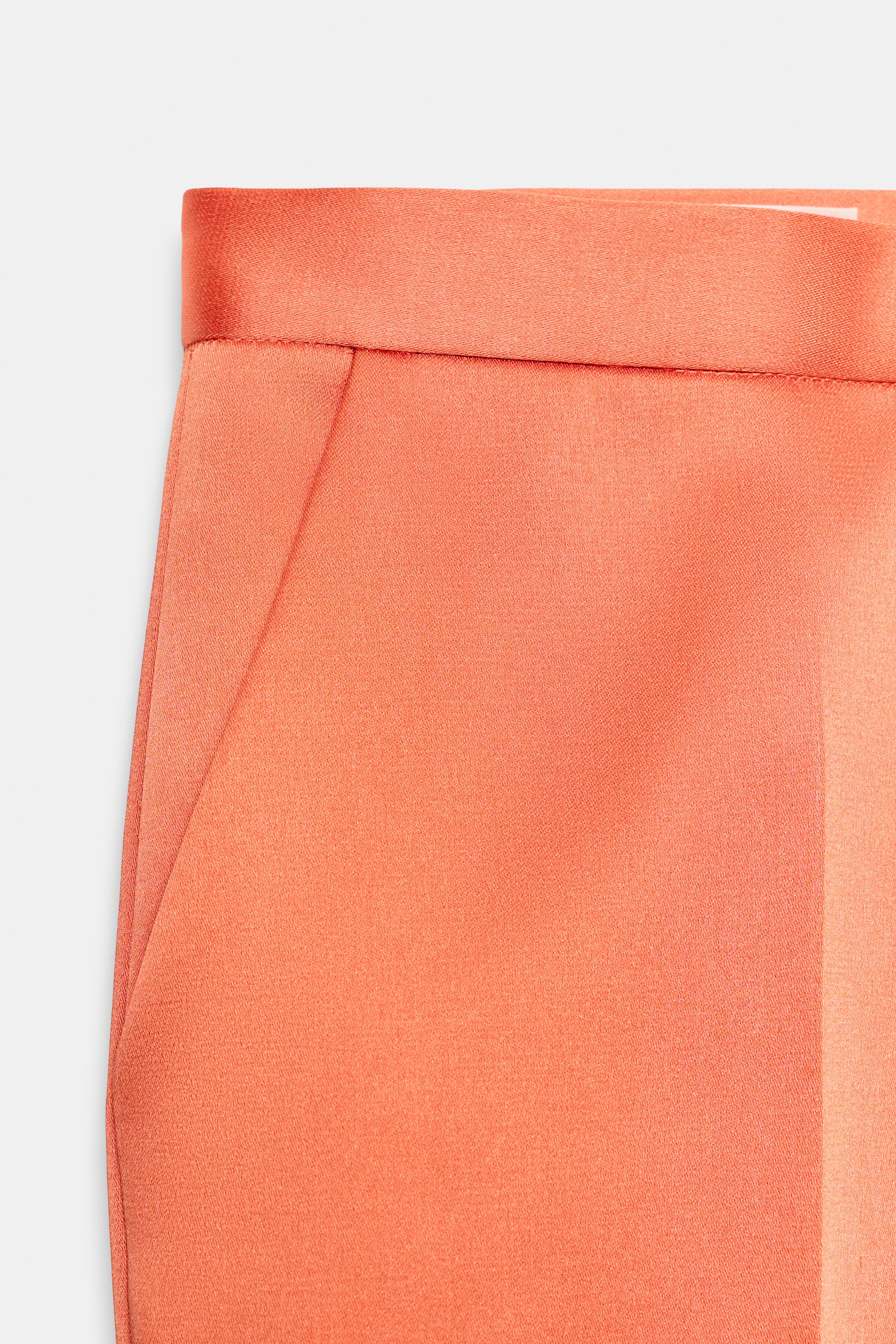 Женские брюки Zara SATIN STRAIGHT-LEG TROUSERS — фото 10