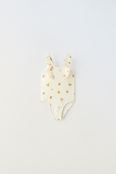 6 МЕСЯЦЕВ — 6 ЛЕТ/ КУПАЛЬНИК ИЗ ПИКЕ С ПРИНТОМ — ВАНИЛЬНЫЙ от Zara — изображение 0