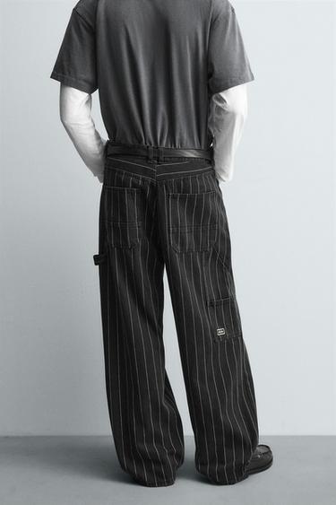 PANTALON BALLON RAYÉ - Noir de Zara - Image 2