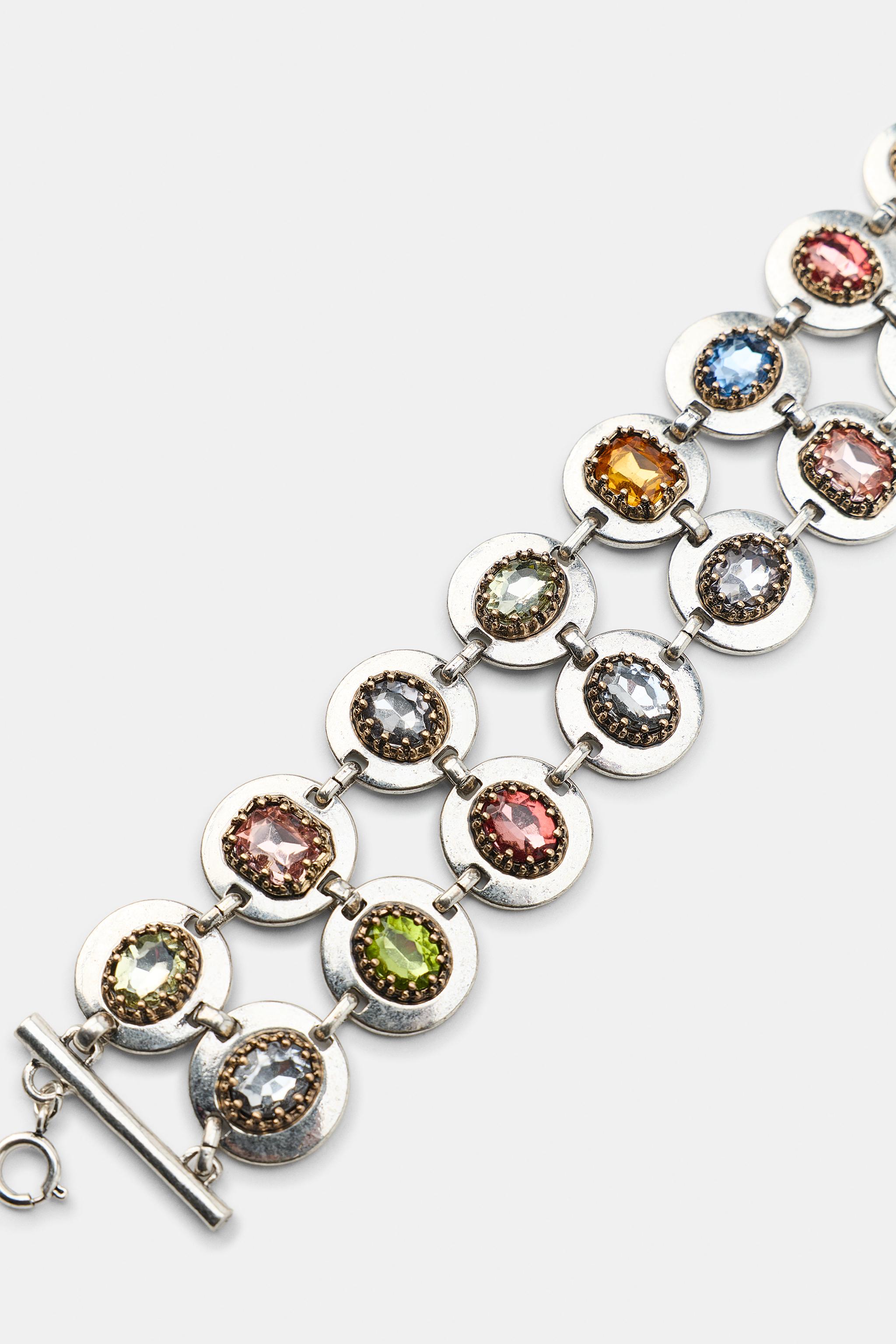 MULTICOLOR STONE CHOKER NECKLACE