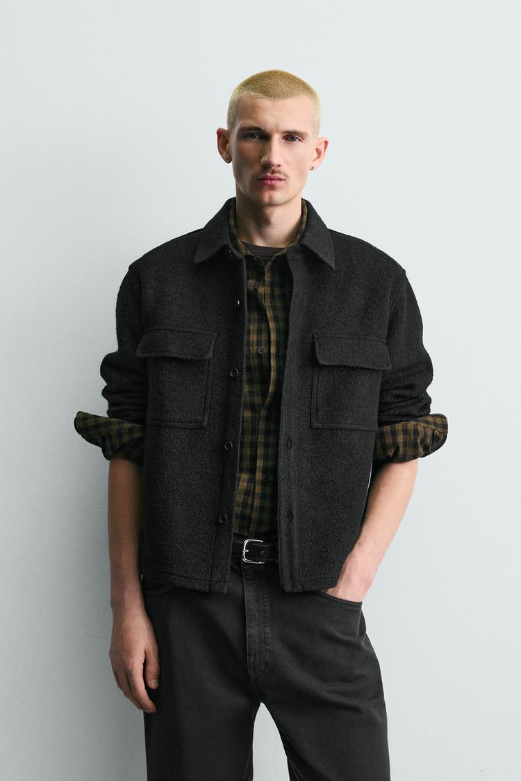 ZARA TEXTURED OVERSHIRT WITH WOOL